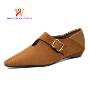 Women's Shoes 2026 New Style Suede Single Shoes, Retro Casual Flat Shoes for Women Pointed Toe Flats Luxury Luxury Shoes
